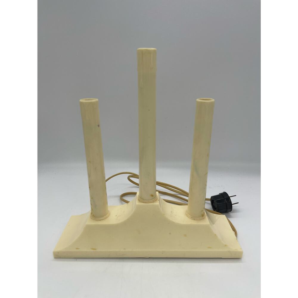 Vintage MCM Candle Candolier Plastic 3 Candle Drip Christmas Electric Light